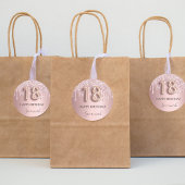 18歳の誕生日赤面ピンクのグリッターのドライブ名 ラウンドシール