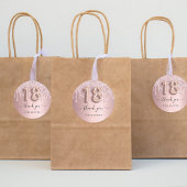 18歳の誕生日赤面ピンクグリッター名感謝していあなた ラウンドシール