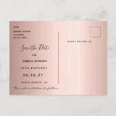 18歳の誕生日18バラの金ゴールド星の日付を保存 ポストカード (裏面)