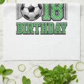 18歳の誕生日 サッカー ヴィンテージ キッチンタオル (折り畳み)
