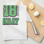 18歳の誕生日 サッカー ヴィンテージ キッチンタオル (四つ折り)