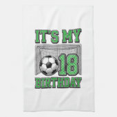 18歳の誕生日 サッカー ヴィンテージ キッチンタオル (縦)