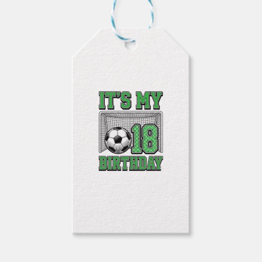 18歳の誕生日 サッカー ヴィンテージ ギフトタグ (正面)
