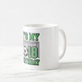18歳の誕生日 サッカー ヴィンテージ コーヒーマグカップ (正面右)