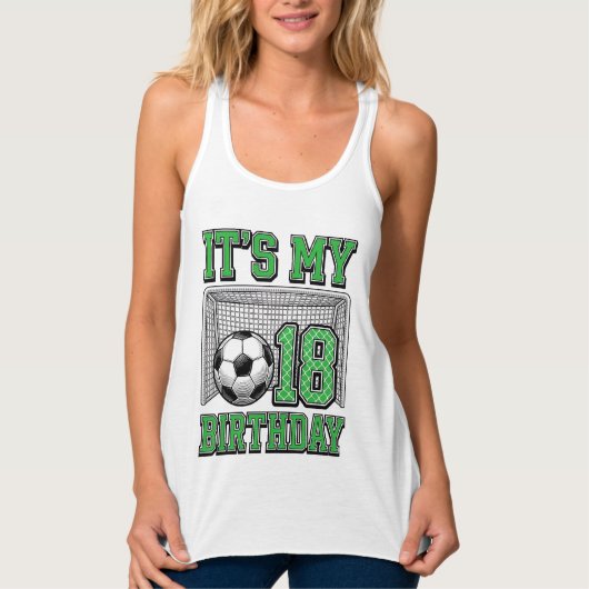 18歳の誕生日 サッカー ヴィンテージ タンクトップ (正面)