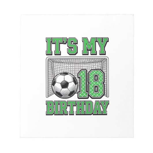 18歳の誕生日 サッカー ヴィンテージ ノートパッド (正面)