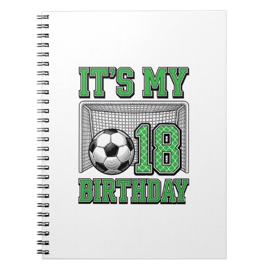 18歳の誕生日 サッカー ヴィンテージ ノートブック (正面)