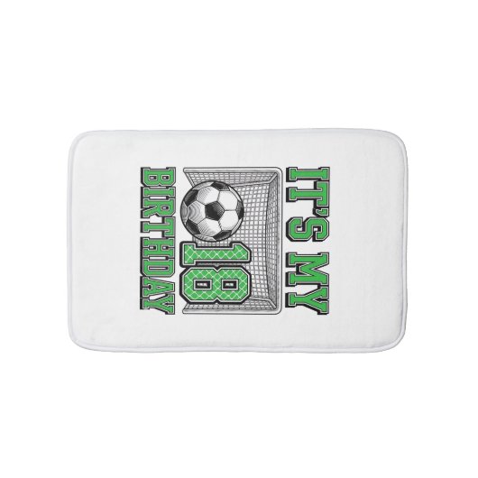 18歳の誕生日 サッカー ヴィンテージ バスマット (正面)