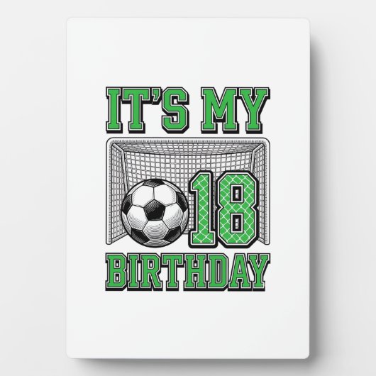 18歳の誕生日 サッカー ヴィンテージ フォトプラーク (正面)