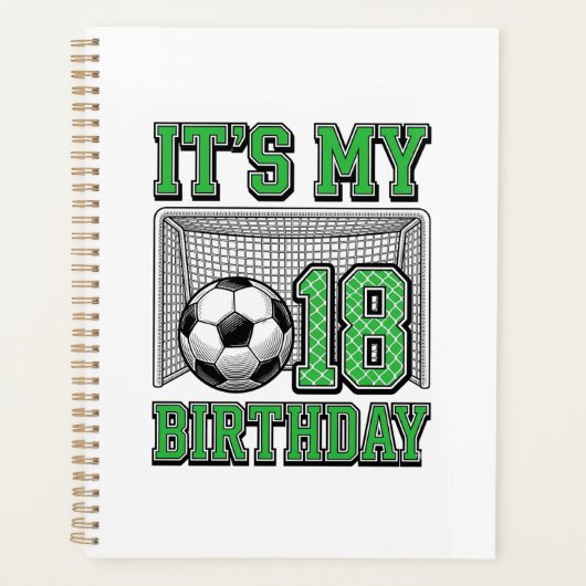 18歳の誕生日 サッカー ヴィンテージ プランナー手帳 (正面)