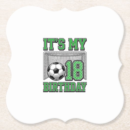 18歳の誕生日 サッカー ヴィンテージ ペーパーコースター (正面)