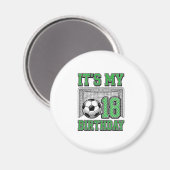 18歳の誕生日 サッカー ヴィンテージ マグネット (正面/裏面)