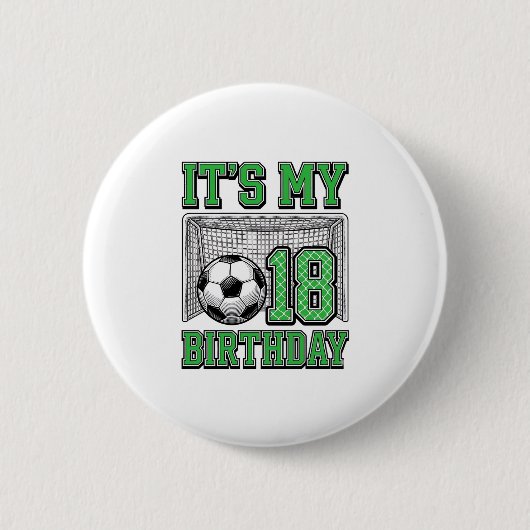 18歳の誕生日 サッカー ヴィンテージ 缶バッジ (正面)