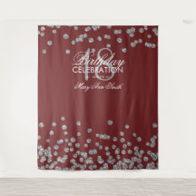 18歳の誕生日 シルバー バーガンディ コンフェッティ 背景