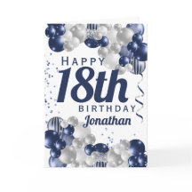 18歳の誕生日 ネイビーブルーの風船