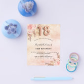 18歳の誕生日 パンパス草 ローズ 予算 招待状 チラシ (シングル)