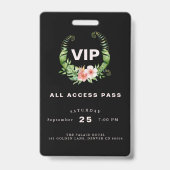 18歳の誕生日 ブラック フローラル VIP バッジ (裏面)