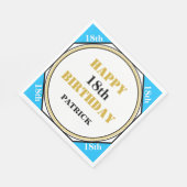 18歳の誕生日 ブルー ゴールド スタンダードランチョンナプキン (角)