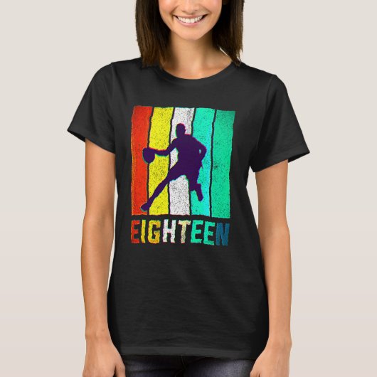 18歳の誕生日 レトロ バスケットボール 18歳 Tシャツ (正面)
