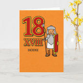18歳の誕生日 - ローマ数字XVIII 古代ローマ カード (黄色い花)
