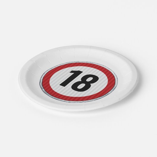 18歳の誕生日 – 任意の年齢の交通標識紙プレート ペーパープレート (アングル)