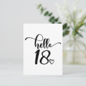 18歳の誕生日 女性 こんにちは18 かわいい18歳 ポストカード (スタンド正面)