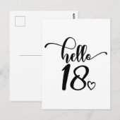 18歳の誕生日 女性 こんにちは18 かわいい18歳 ポストカード (正面/裏面)