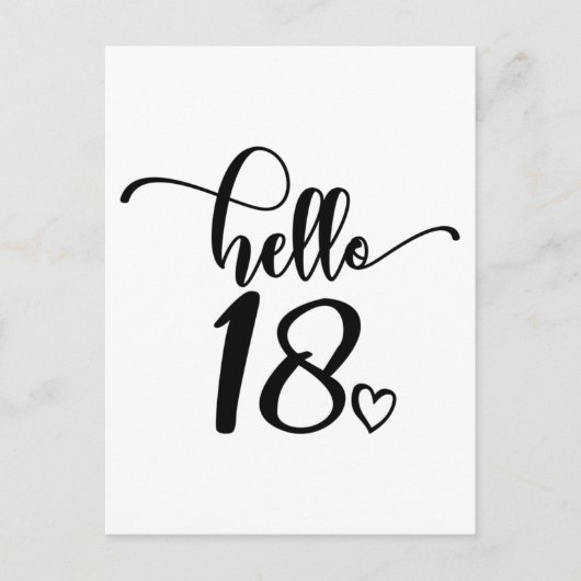 18歳の誕生日 女性 こんにちは18 かわいい18歳 ポストカード (正面)