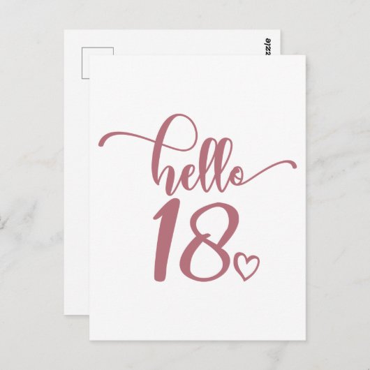 18歳の誕生日 女性 こんにちは18 かわいい18歳 ポストカード (正面/裏面)