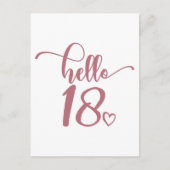 18歳の誕生日 女性 こんにちは18 かわいい18歳 ポストカード (正面)