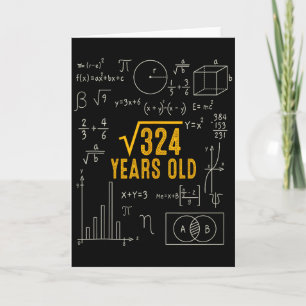 18歳の誕生日 324の平方根 数学好き 18歳 カード