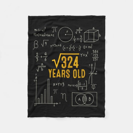 18歳の誕生日 324の平方根 数学好き 18歳 フリースブランケット (正面)