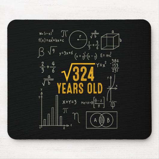18歳の誕生日 324の平方根 数学好き 18歳 マウスパッド (正面)