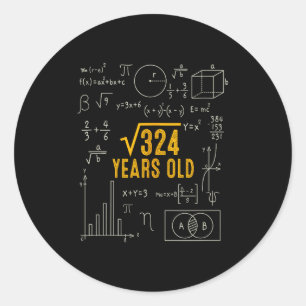 18歳の誕生日 324の平方根 数学好き 18歳 ラウンドシール