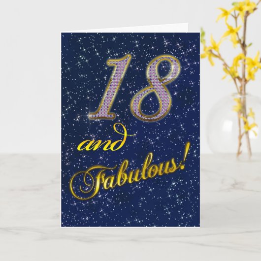 18歳の誕生日Fabulous カード (黄色い花)