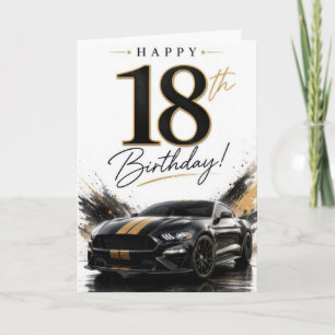 18歳の車の誕生日 カード