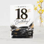 18歳の車の誕生日 カード (黄色い花)