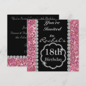 18歳の輝く誕生日パーティー招待状 招待状 (正面/裏面)