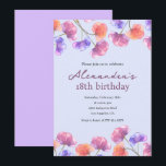 18歳エレガントの誕生日招待状ボホーフローラシック 招待状<br><div class="desc">18エレガントth誕生日招待状ボホウォーター色フローラシック</div>