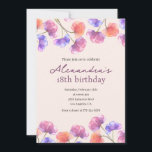 18歳エレガントの誕生日招待状ボホーフローラシック 招待状<br><div class="desc">18歳エレガントの誕生日招待状ボホフローラシックな水色</div>