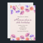 18歳エレガントの誕生日招待状ボホーフローラシック 招待状<br><div class="desc">18歳エレガントの誕生日招待状ボホフローラシックな水色</div>