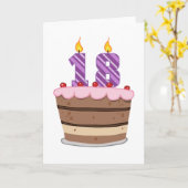 18歳オンお誕生日ケーキ カード (黄色い花)