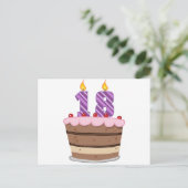 18歳オンお誕生日ケーキ ポストカード (スタンド正面)