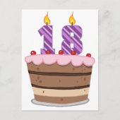 18歳オンお誕生日ケーキ ポストカード (正面)