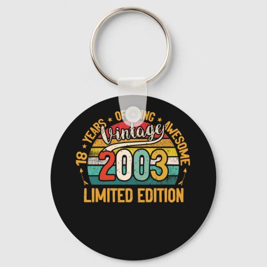 18歳ギフトヴィンテージ2003 18誕生日 キーホルダー (正面)