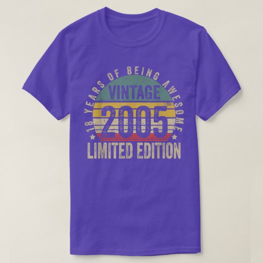 18歳ギフトヴィンテージ2005限定版18t tシャツ (デザイン正面)
