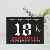 18歳サプライズ誕生日パーティー招待状テンプレート 招待状 (スタンド正面)