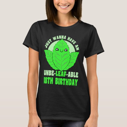18歳ハッピー18誕生日かわいい植物18th Bi Tシャツ (正面)