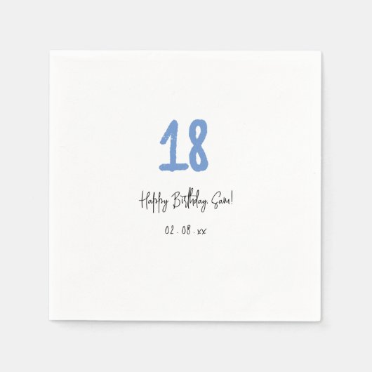 18歳 スタンダードカクテルナプキン (正面)