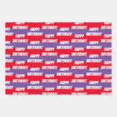 18番目のハッピーバースデーの名前の追加 ラッピングペーパーシート (正面3)